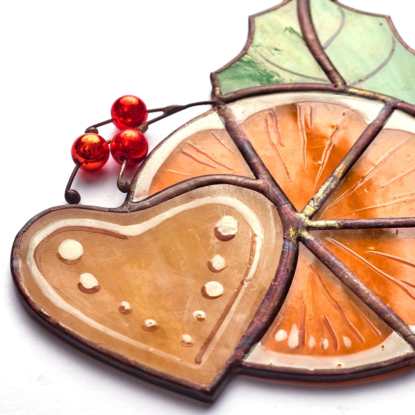 Orange Slice Stained Glass Suncatcher