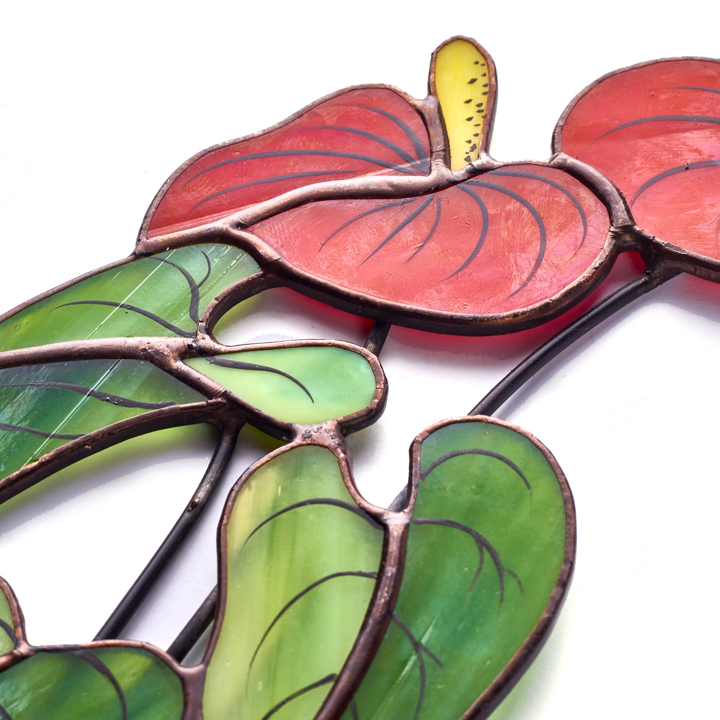 Anthurium Flower Stained Glass Tabletop