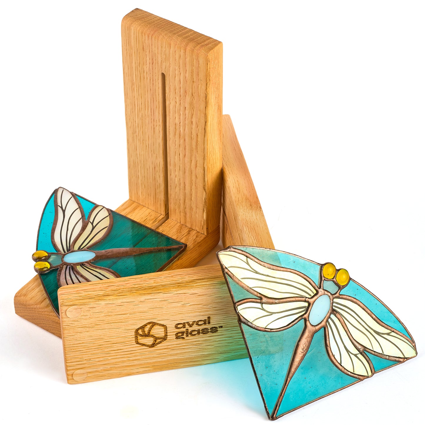 Dragonfly Stained Glass Bookends