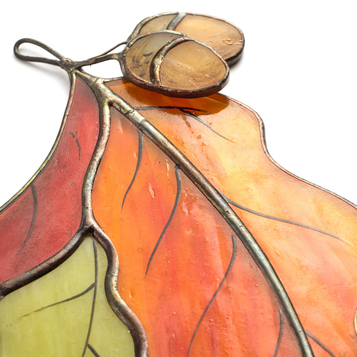 Fall Oak Leaf Stained Glass Suncatcher