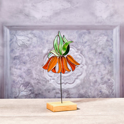Grouse Flower Stained Glass Tabletop