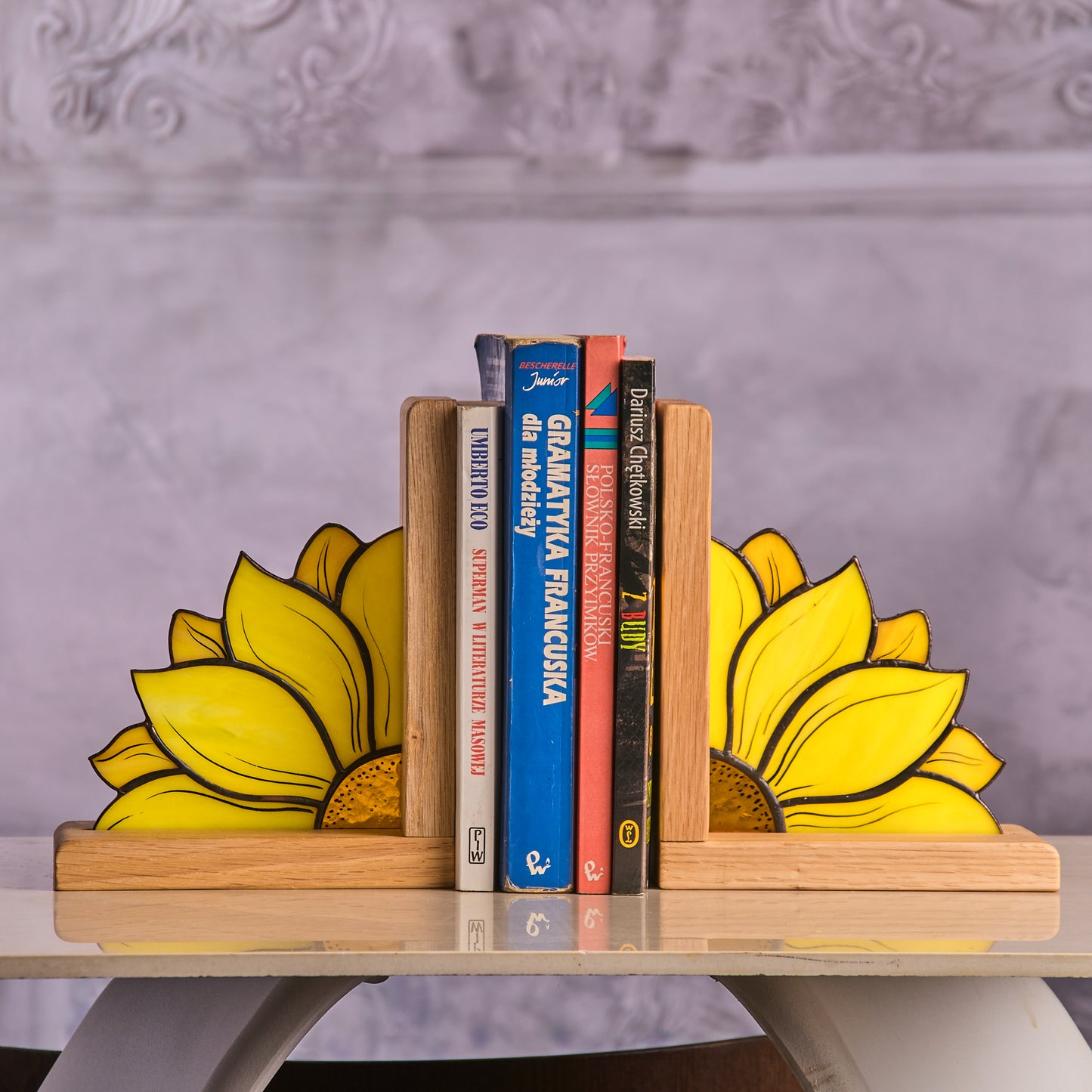 Sunflower Bookend Stained Glass