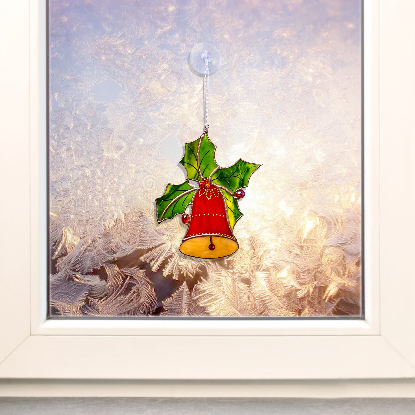 Christmas Bell Stained Glass Holiday Decoration