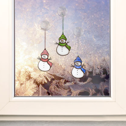 Stained Glass Snowman Christmas Tree Decorations