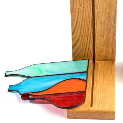 Colorful Glass Bottles Stained Glass Bookends