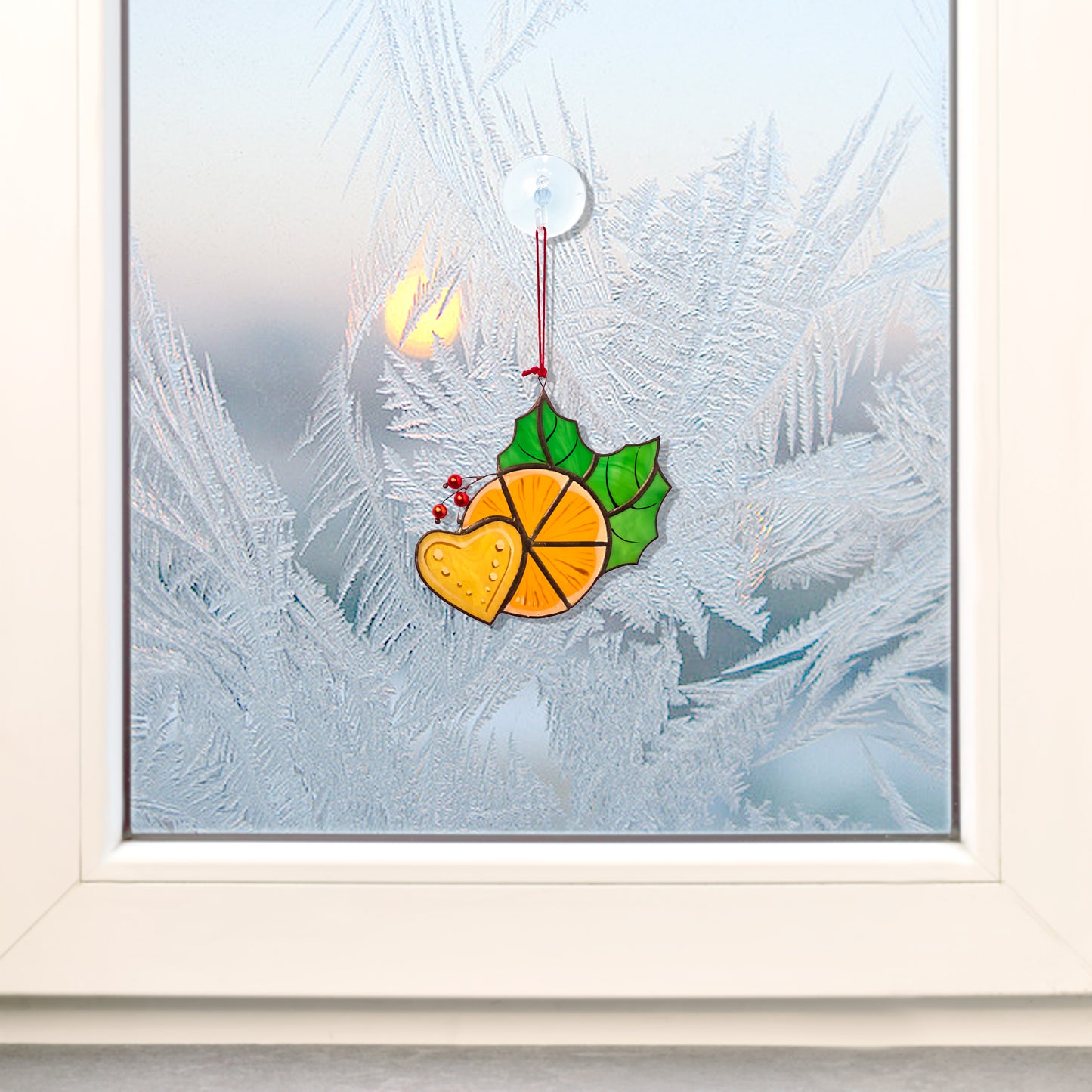 Orange Slice Stained Glass Suncatcher