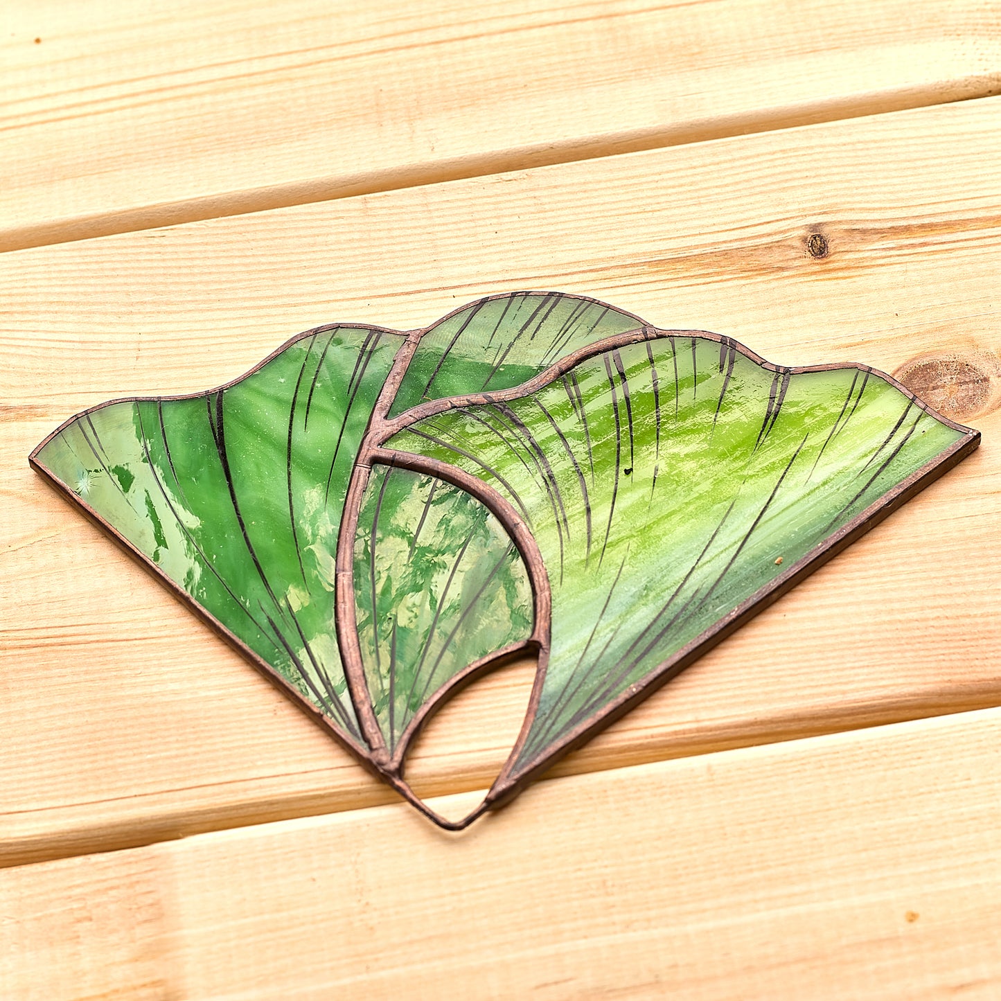 Ginkgo Leaf Stained Glass Bookends