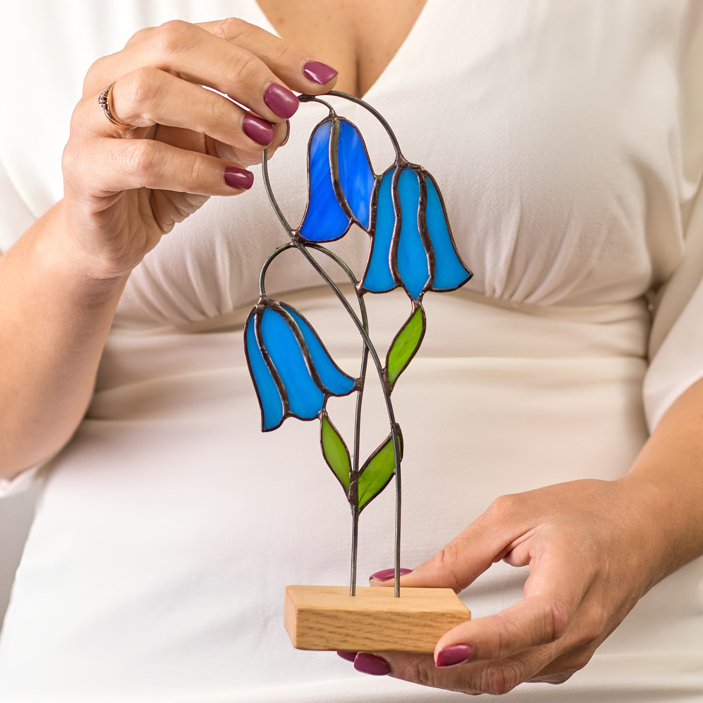 Bluebell Flower Stained Glass Tabletop