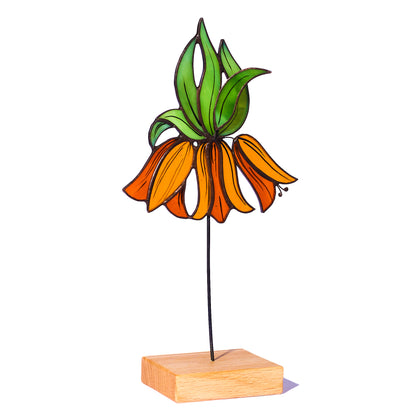 Grouse Flower Stained Glass Tabletop