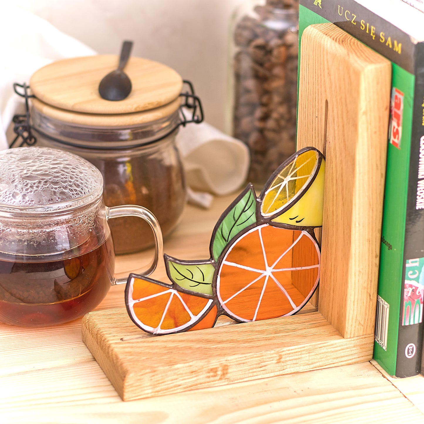 Citrus Stained Glass Bookends