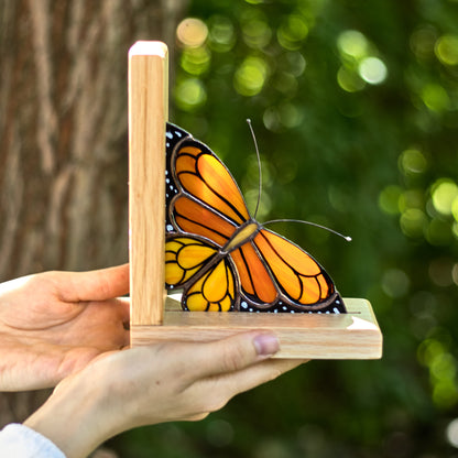 Monarch Butterfly Stained Glass Bookends