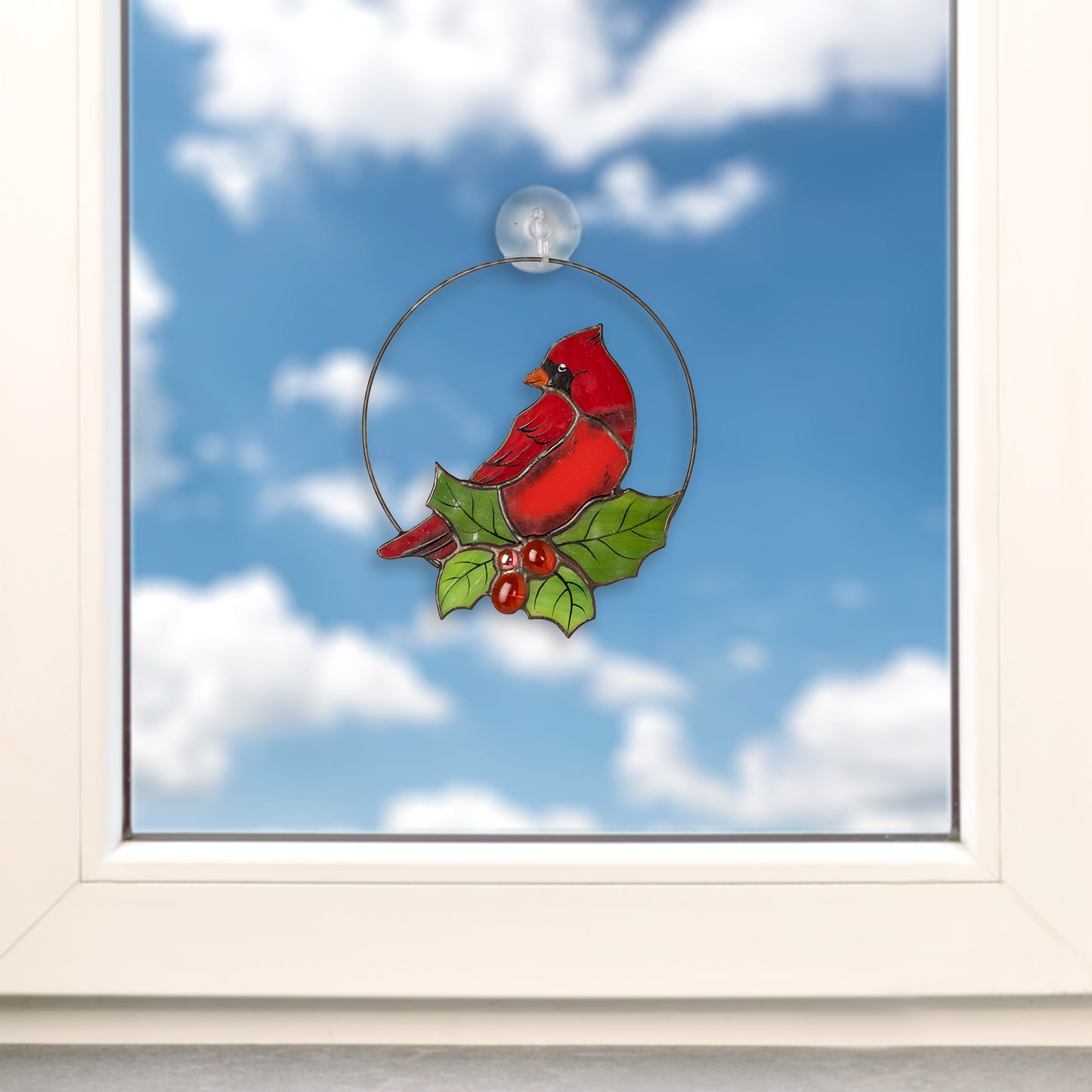 Stained Glass Cardinal Suncatcher