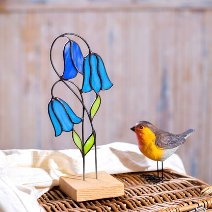 Bluebell Flower Stained Glass Tabletop