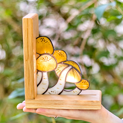 Mushrooms Stained Glass Bookends