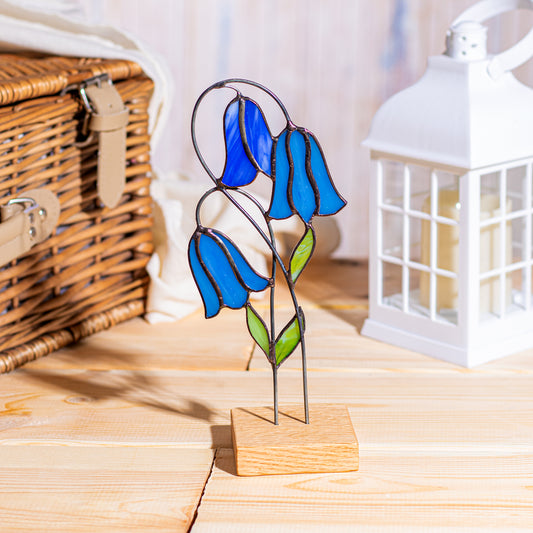 Bluebell Flower Stained Glass Tabletop