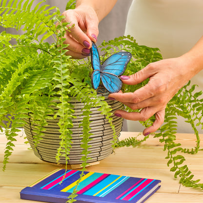 Blue Stained Glass Butterfly Pot Hanger