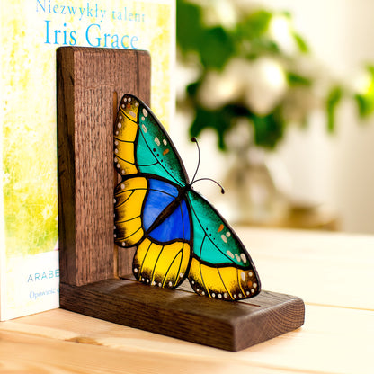 Euphaedra Butterfly Stained Glass Bookends