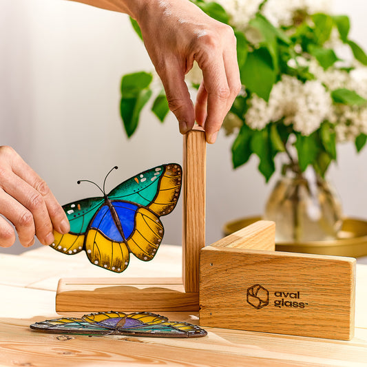 Euphaedra Butterfly Stained Glass Bookends