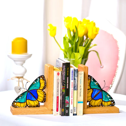 Euphaedra Butterfly Stained Glass Bookends