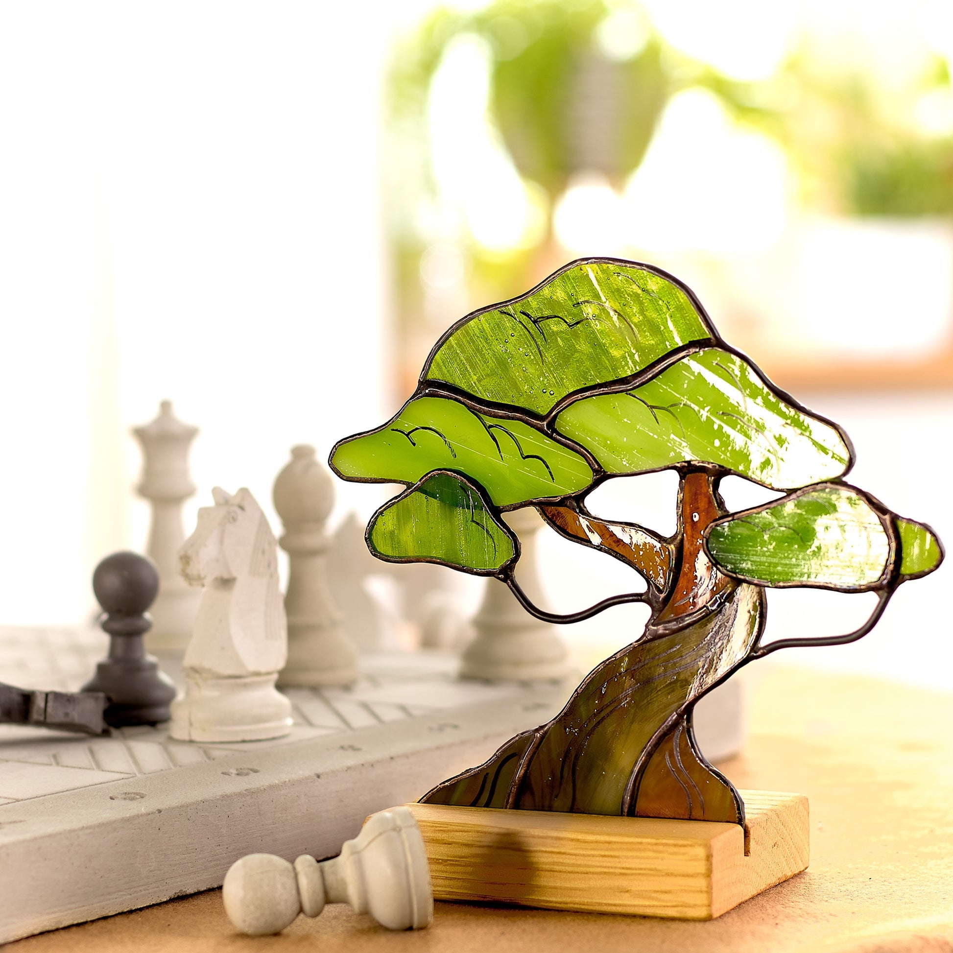 bonsai tree bong Bonsai Tree Stained Glass Tabletop – AvalGlass