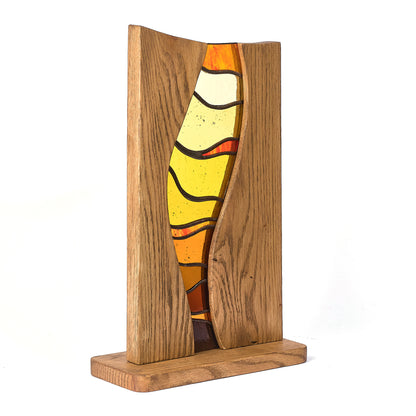 Autumn Amber Stained Glass Stand