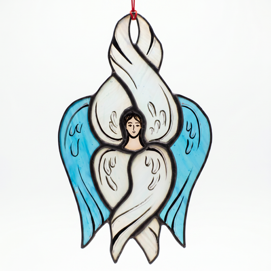 Blue Seraphim Stained Glass Suncatcher