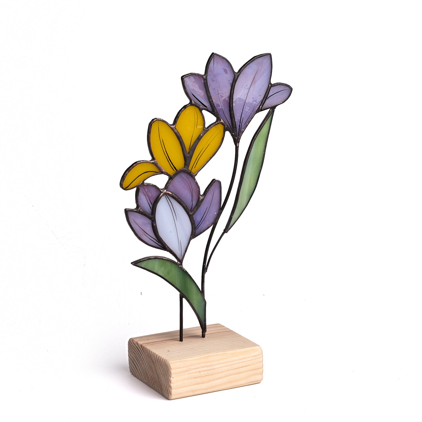 Crocus Flower Stained Glass Tabletop