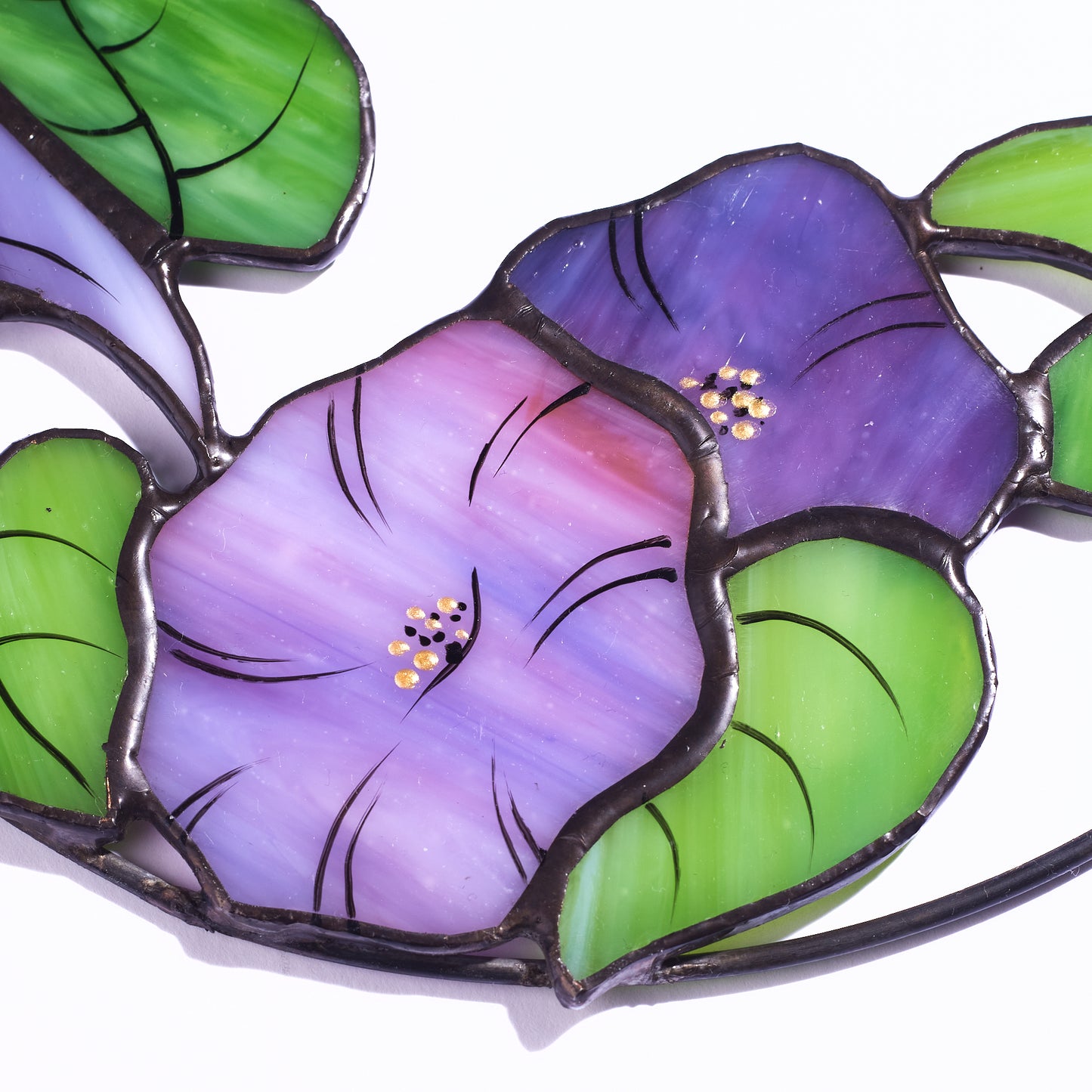 Morning Glory Flower Stained Glass Panel