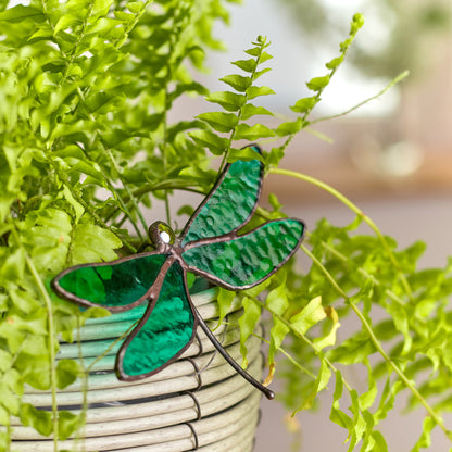 Dragonfly Stained Glass Plant Pot Hugger