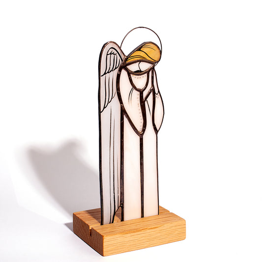 Guardian Angel Stained Glass Tabletop