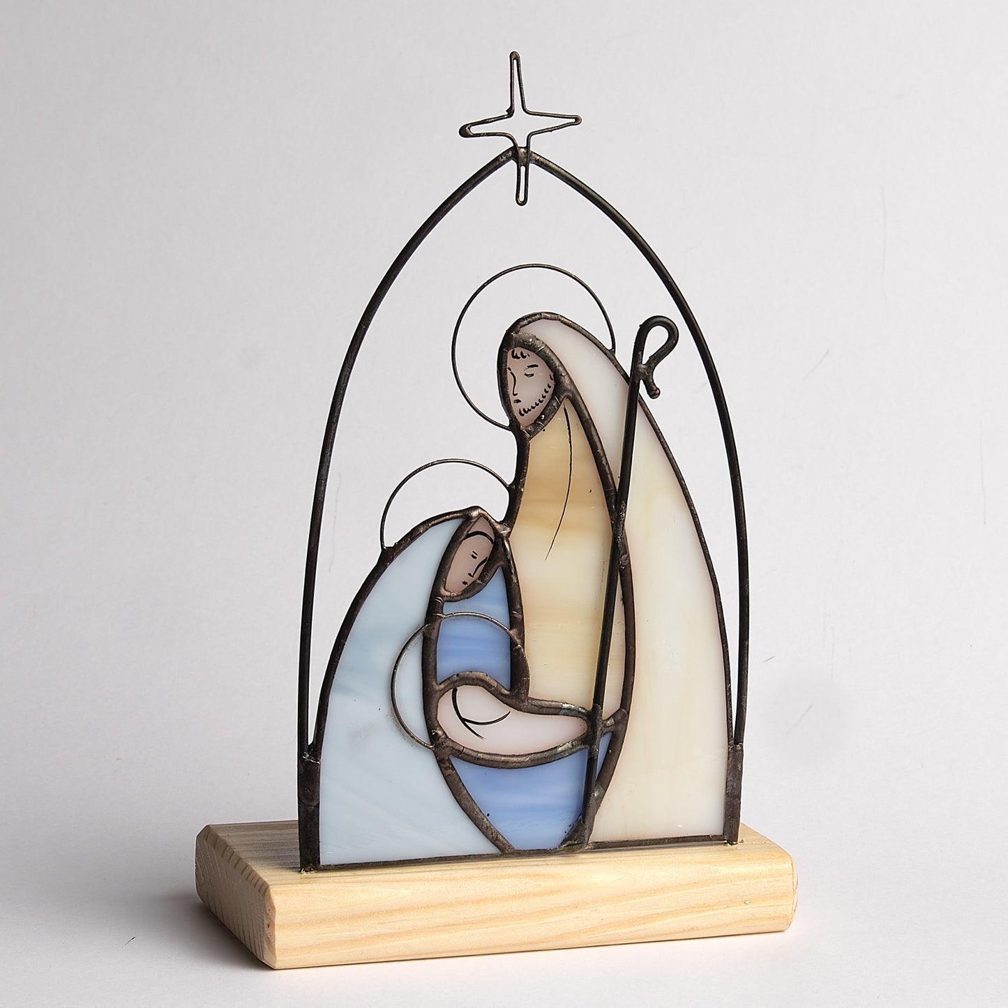 Holy Family Stained Glass Candleholder