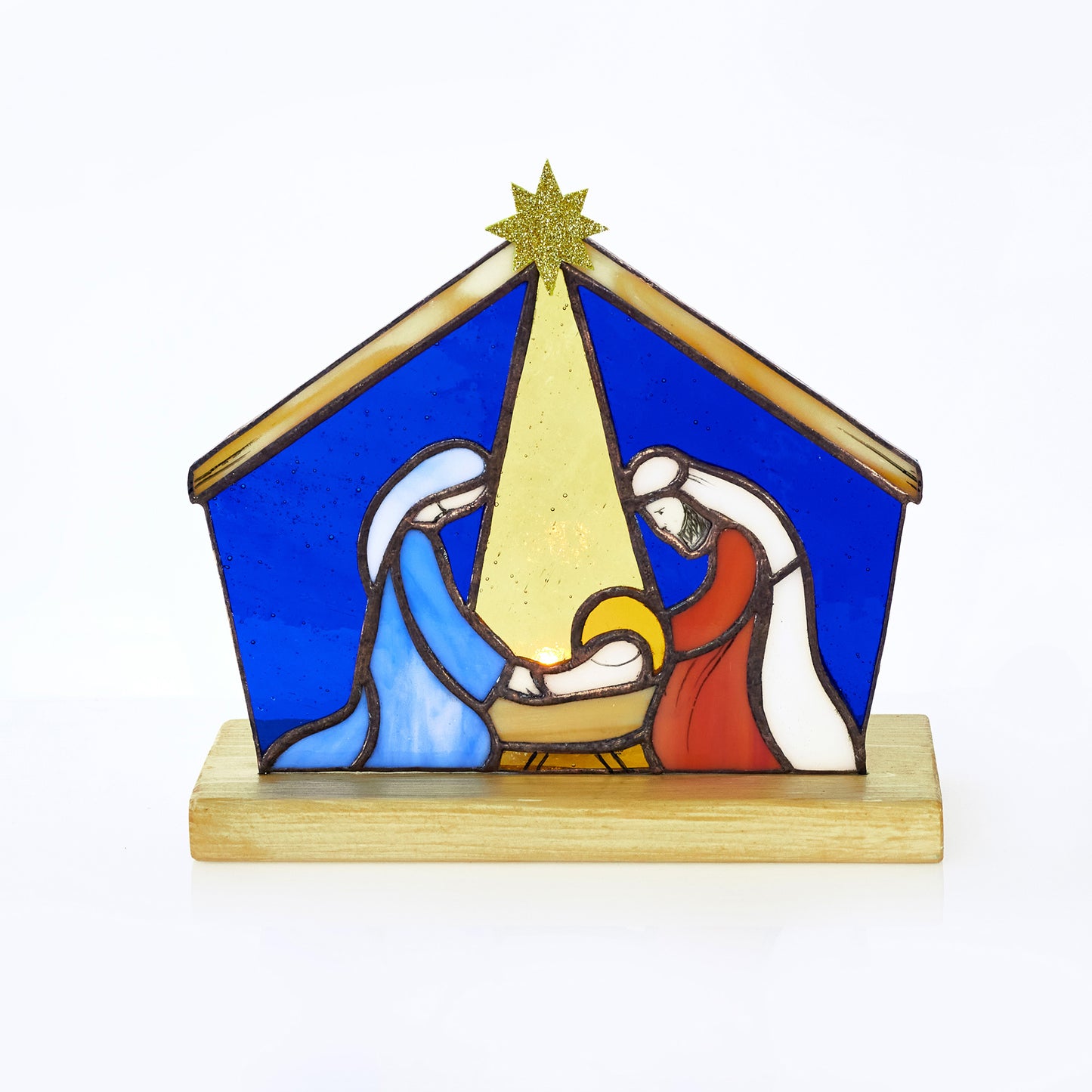 Stained Glass Nativity Set