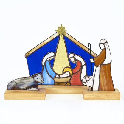 Stained Glass Nativity Set
