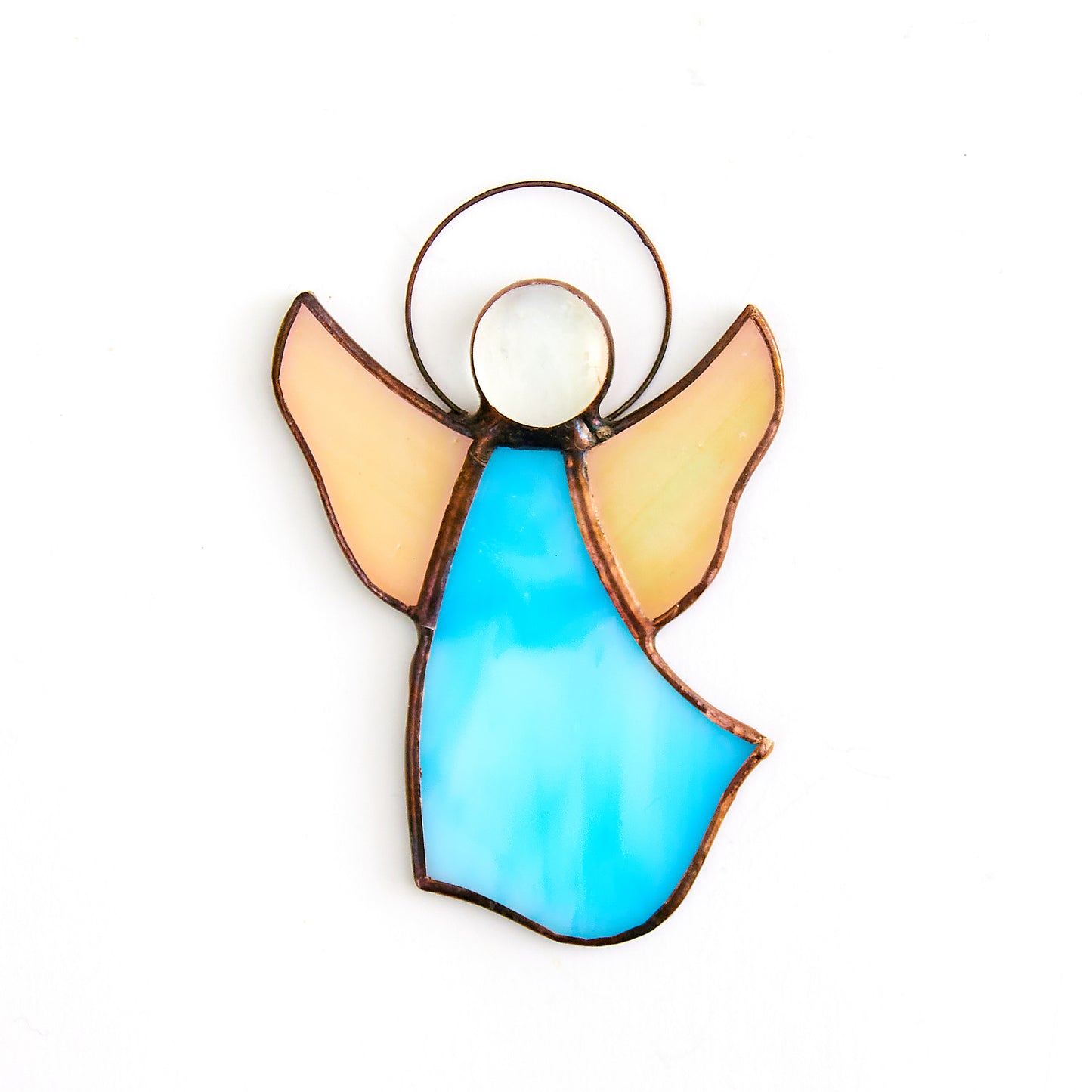 Ready to Give Present for Someone Special: Angel Stained Glass Christmas Ornament in Gift Box