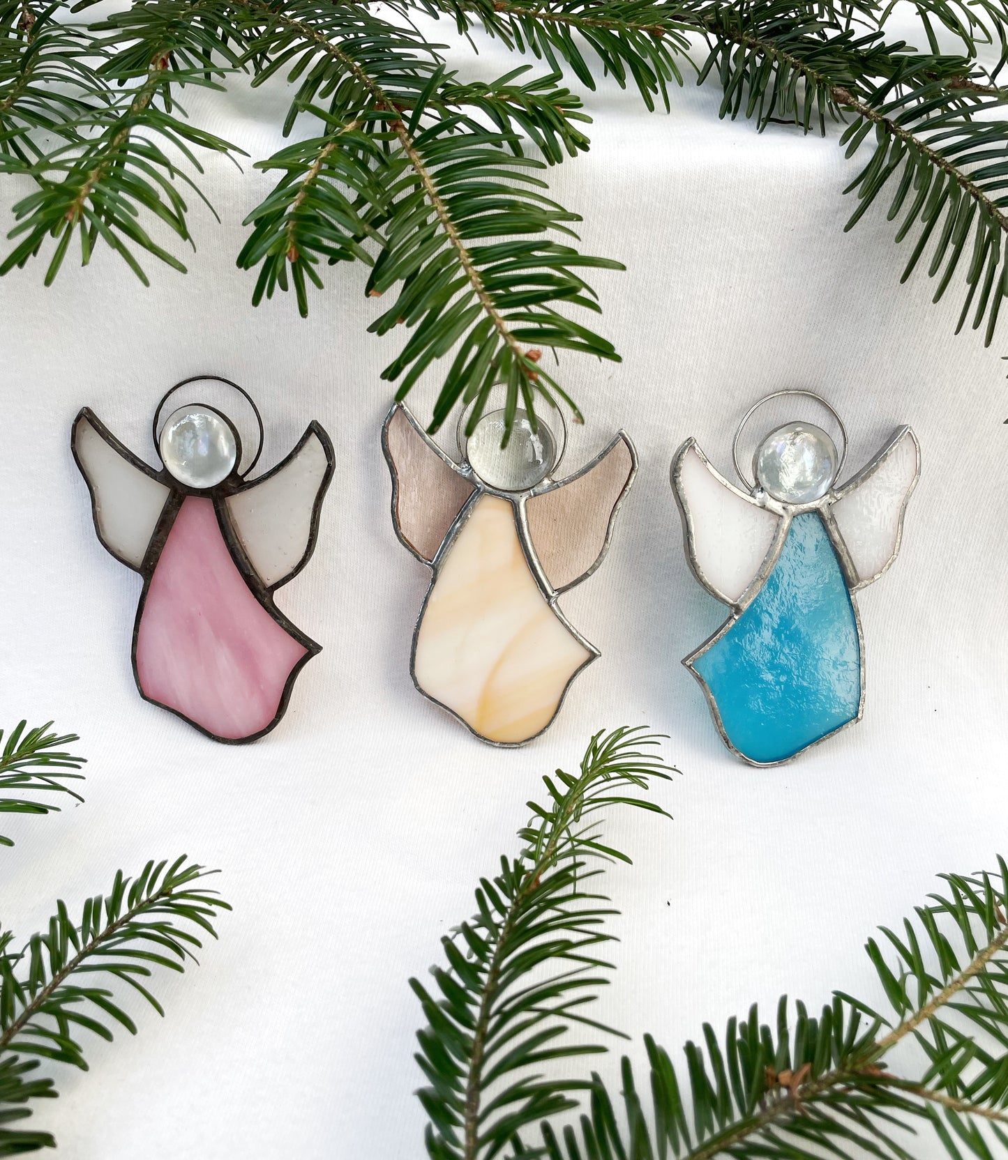 Ready to Give Present for Someone Special: Angel Stained Glass Christmas Ornament in Gift Box