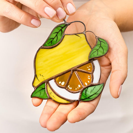 Lemon Stained Glass Suncatcher