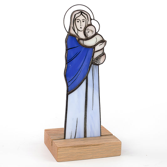 Madonna and Child Stained Glass Tabletop