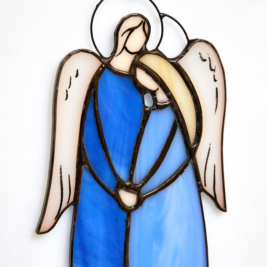 Pair of Angels Stained Glass Suncatcher