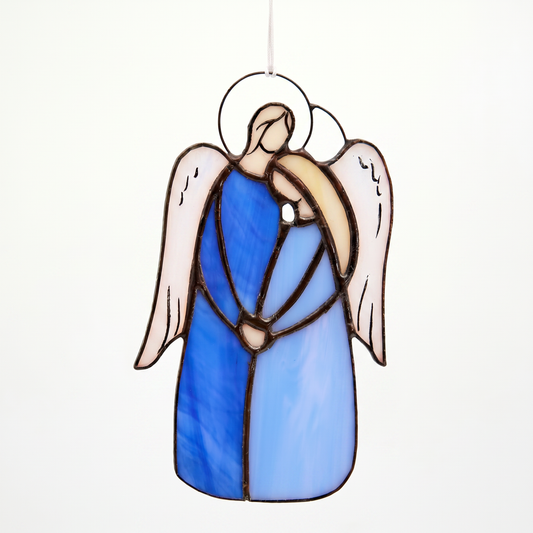 Pair of Angels Stained Glass Suncatcher