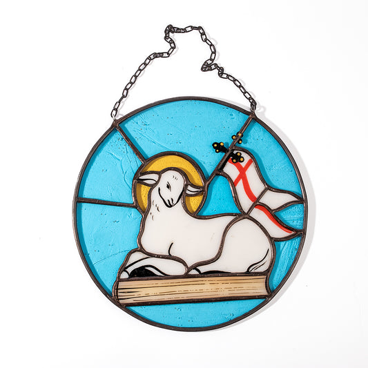 Stained Glass Lamb of God Suncatcher