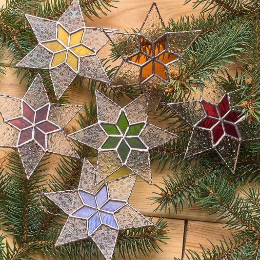 Christmas Star Stained Glass Suncatcher