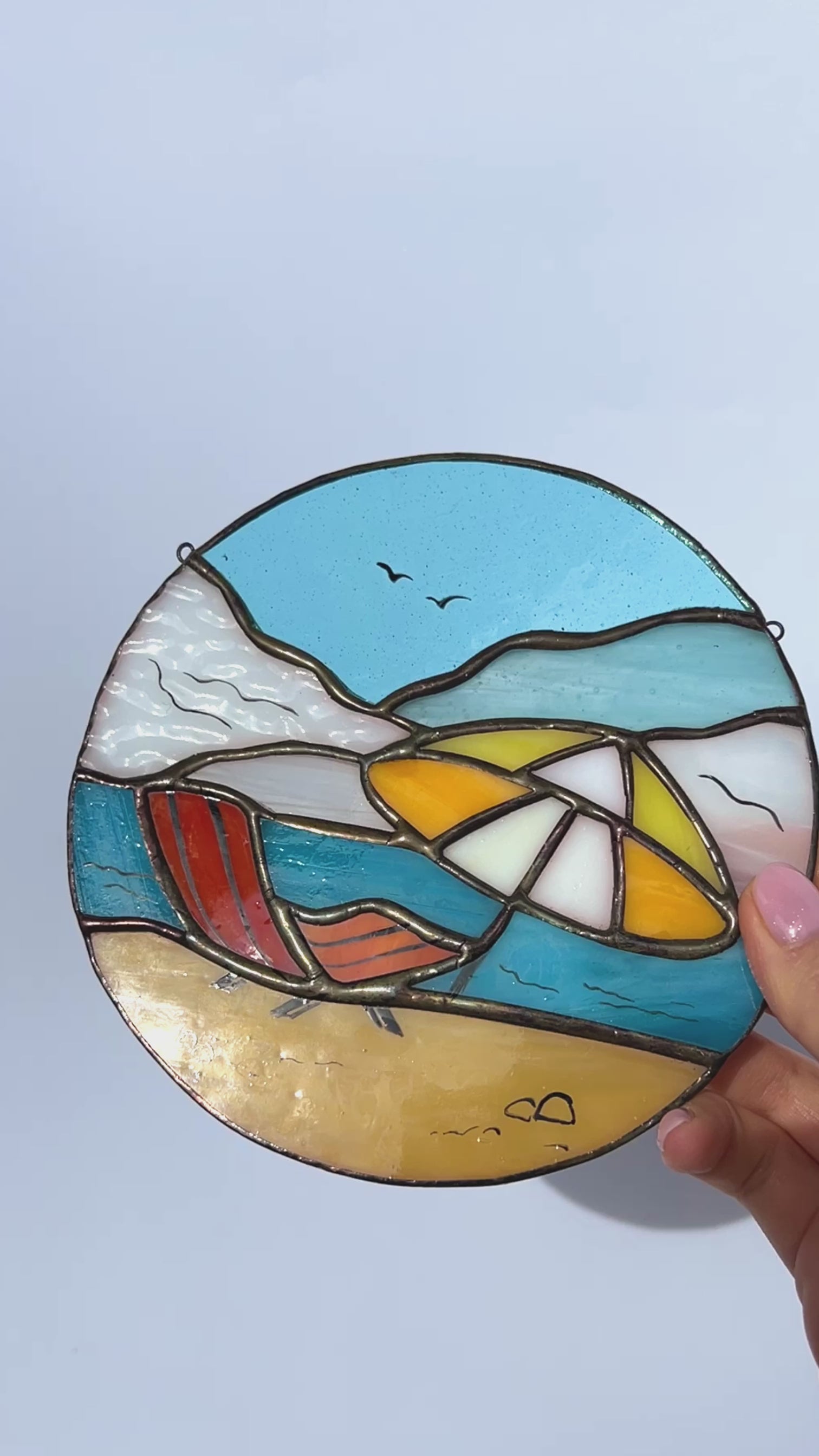 Sea Beach Landscape Stained Glass Suncatcher