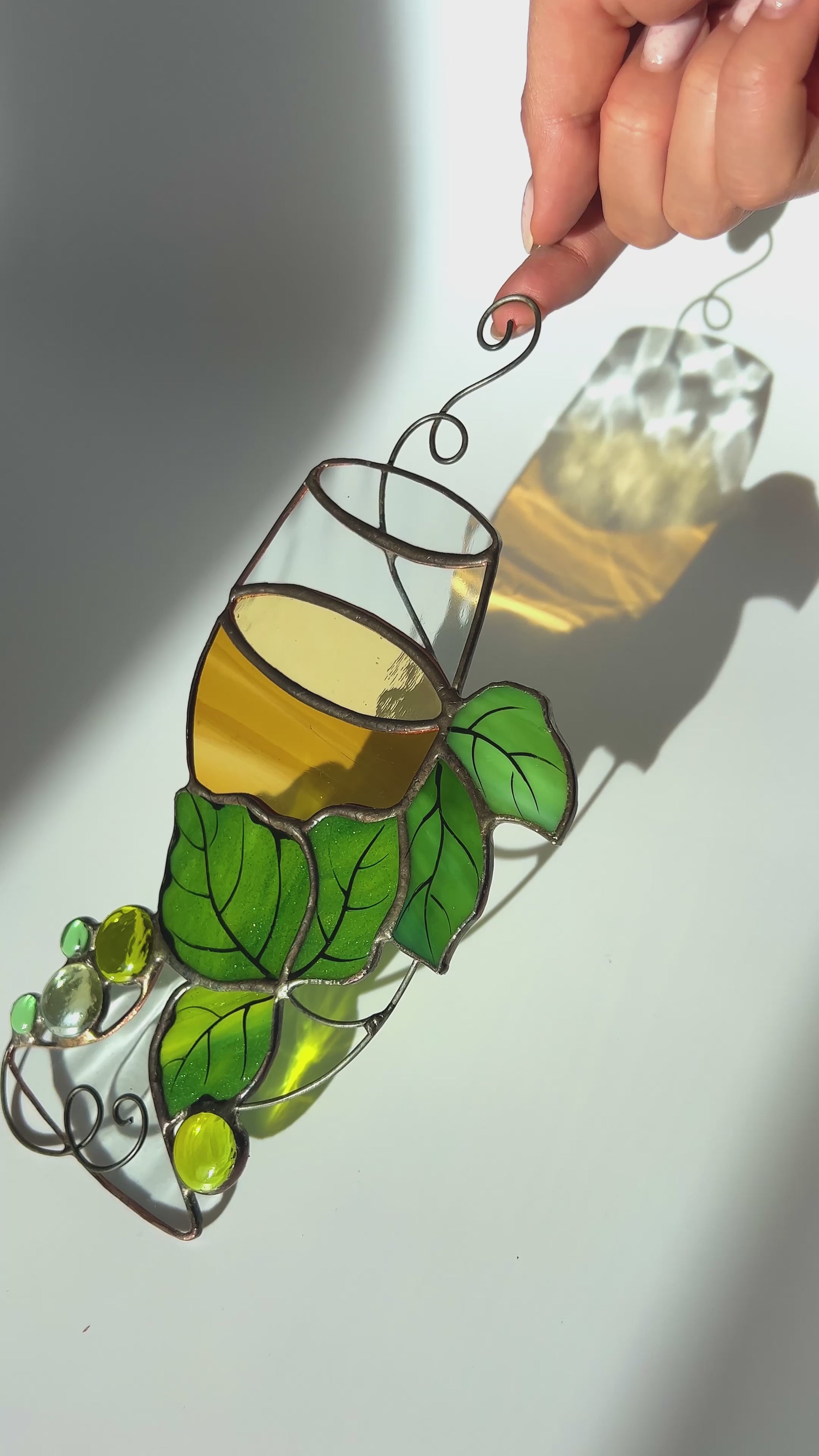 White Wine Stained Glass Suncatcher