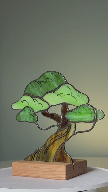 Bonsai Tree Stained Glass Tabletop