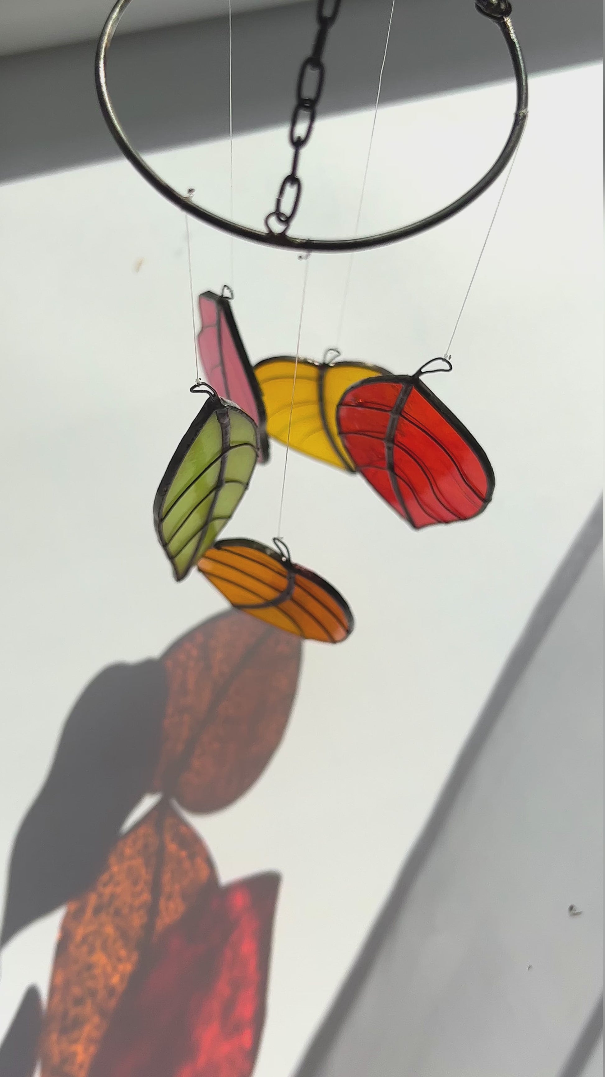 Fall Leaves Stained Glass Suncatcher