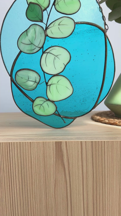 Eucalyptus Branch Stained Glass Suncatcher