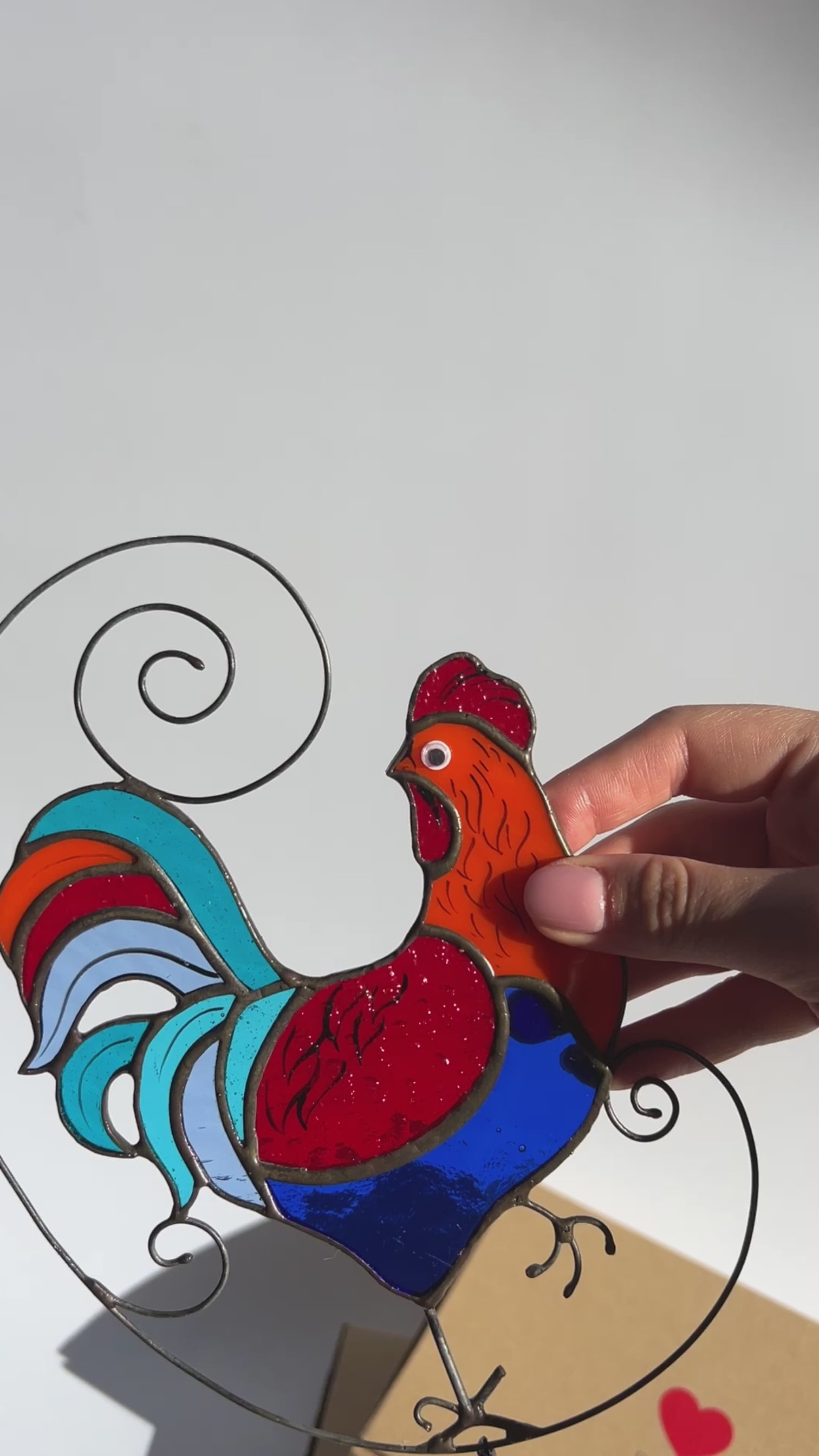 Rooster Stained Glass Suncatcher