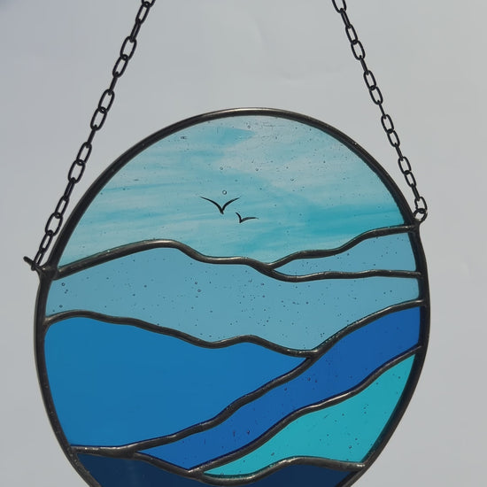 Blue Mountains and Sky Landscape Suncatcher