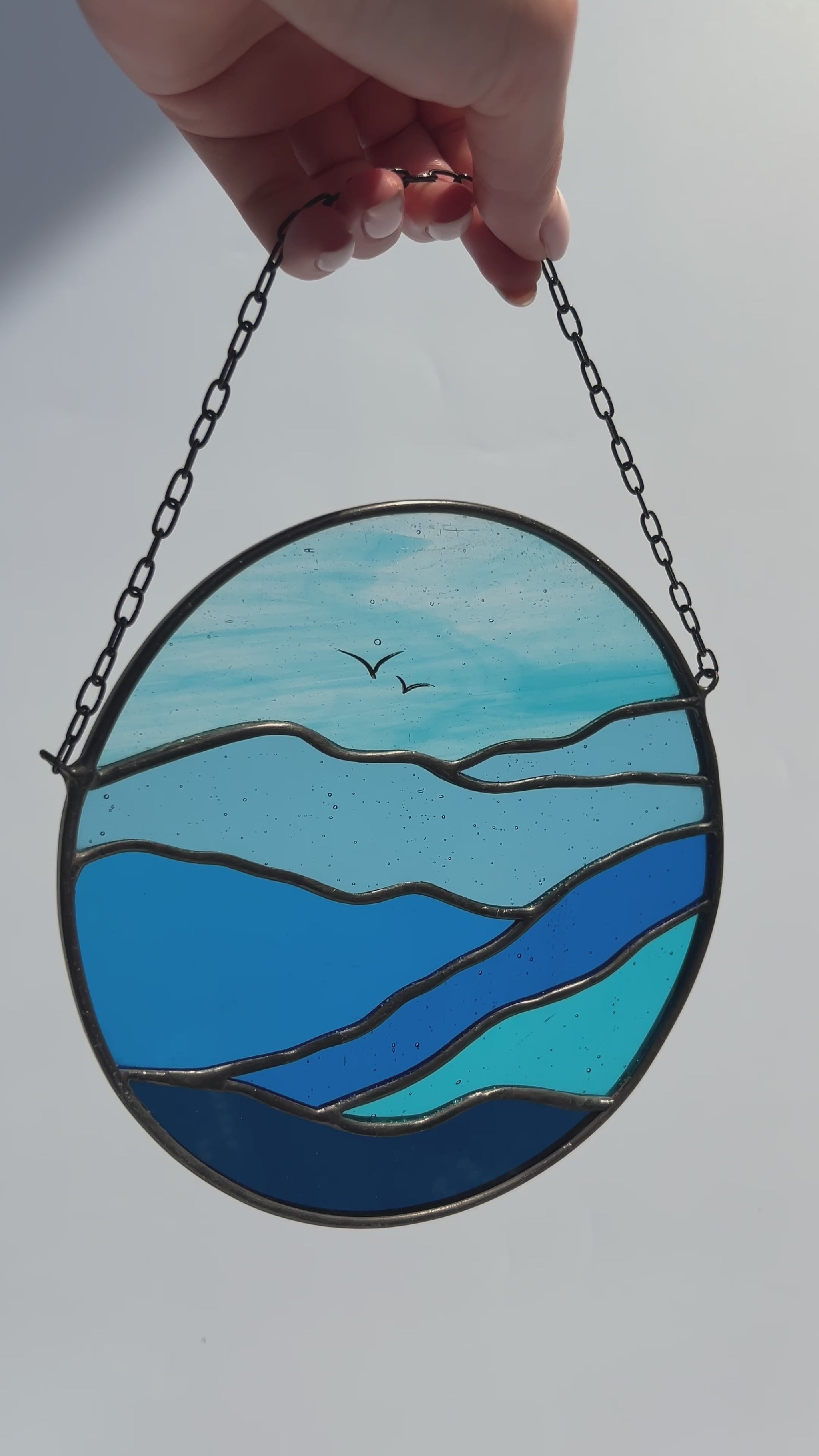 Blue Mountains and Sky Landscape Suncatcher