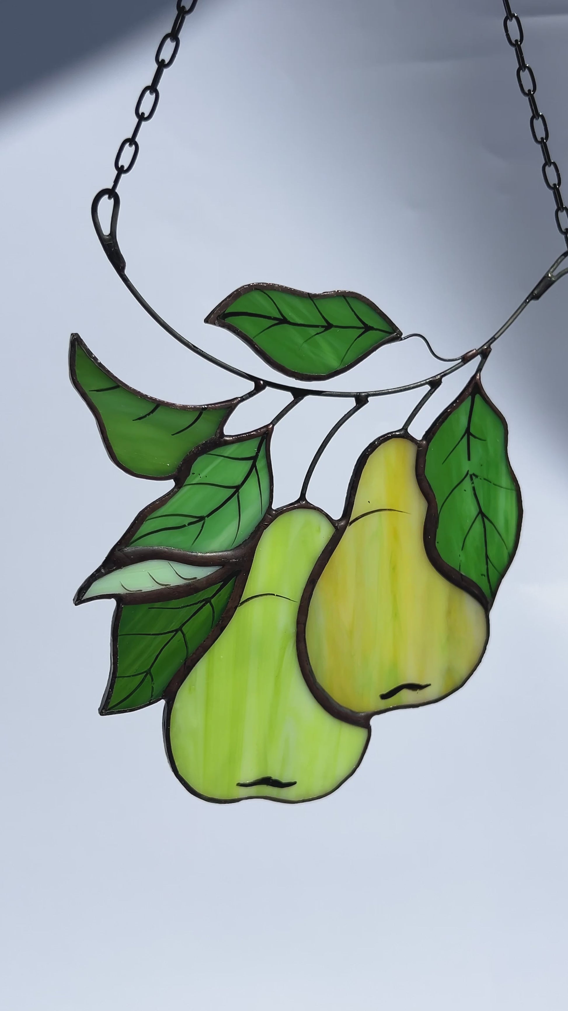 Pear Branch Stained Glass Suncatcher